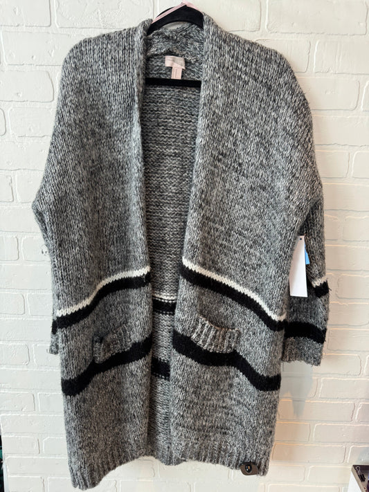 Sweater Cardigan By Forever 21 In Black & Grey, Size: M