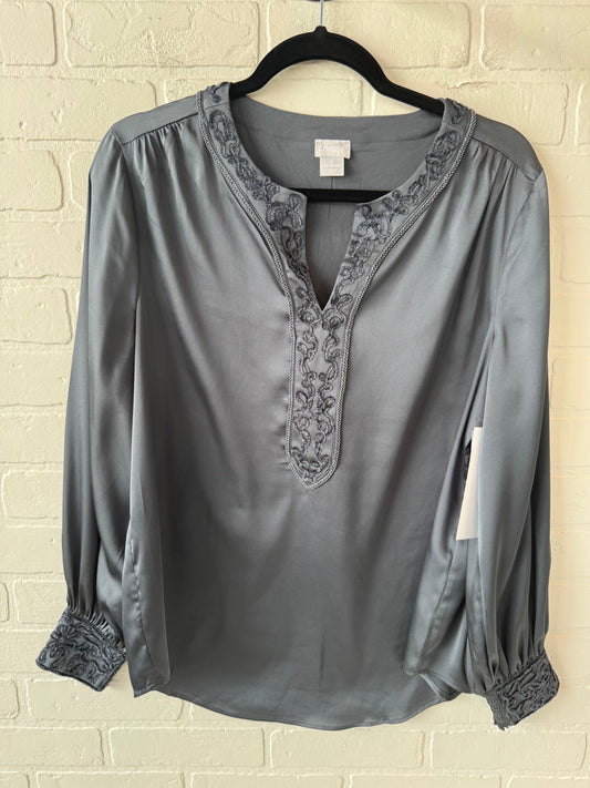 Top Long Sleeve By Chicos In Grey, Size: M