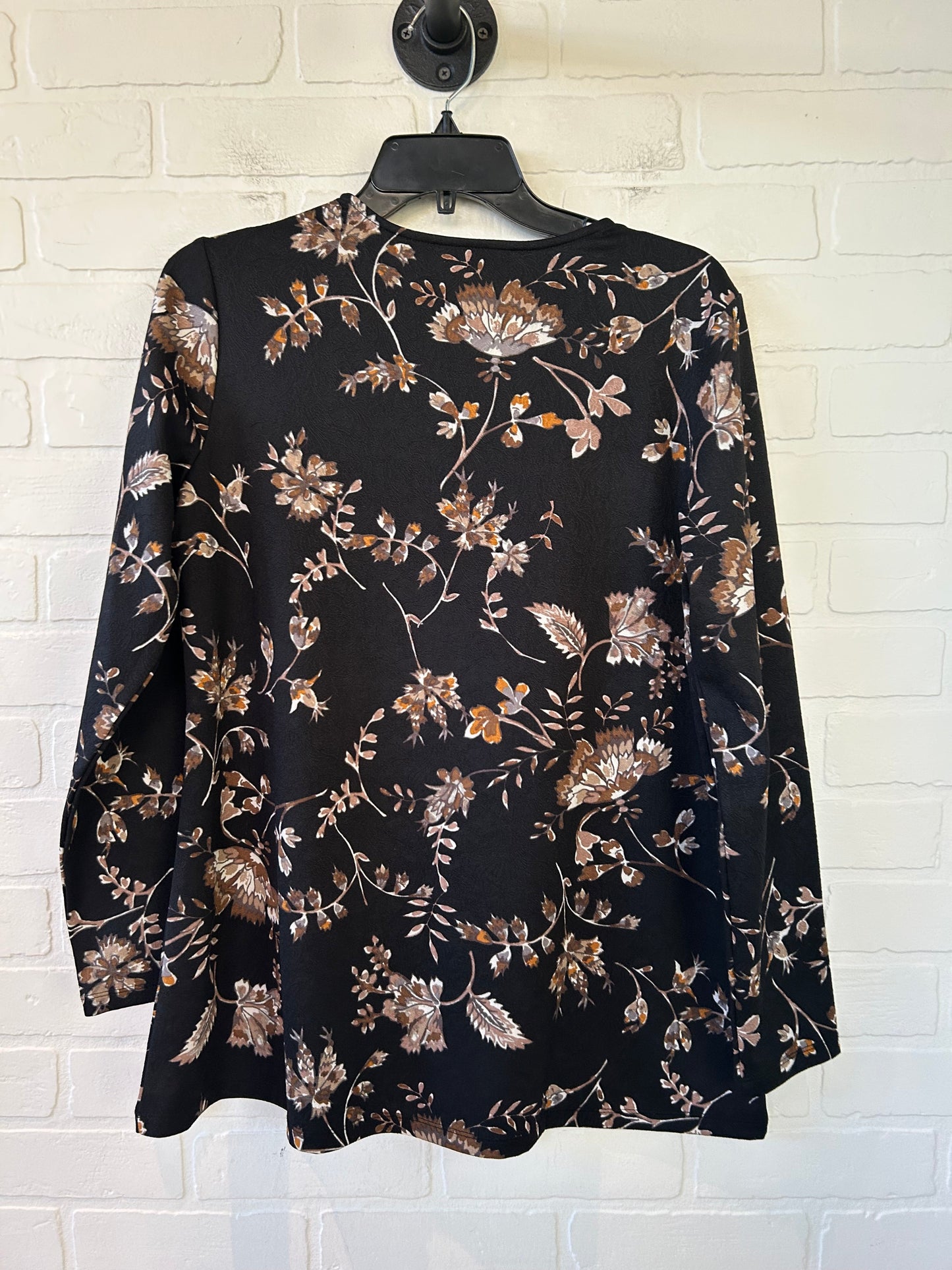 Top Long Sleeve By Susan Graver In Black & Brown, Size: S