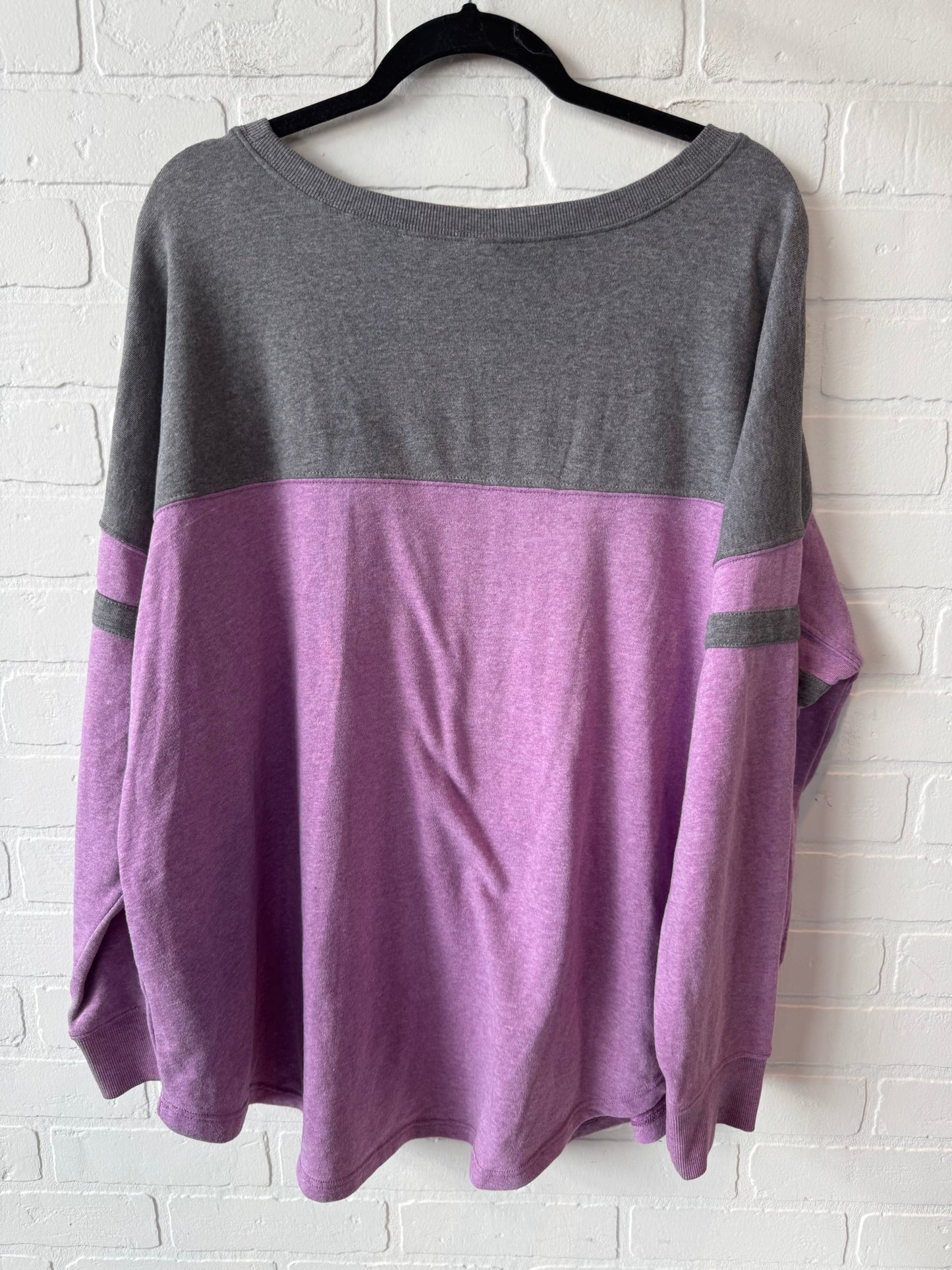 Sweater By Torrid In Grey & Purple, Size: 2x