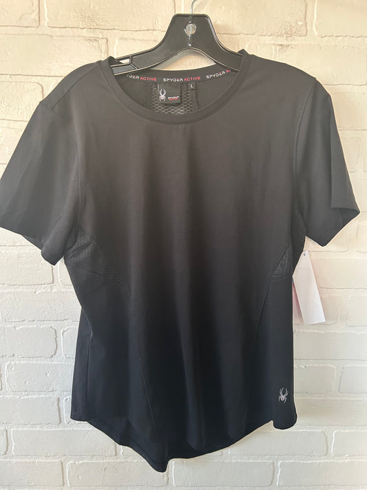 Athletic Top Short Sleeve By Spyder In Black, Size: L