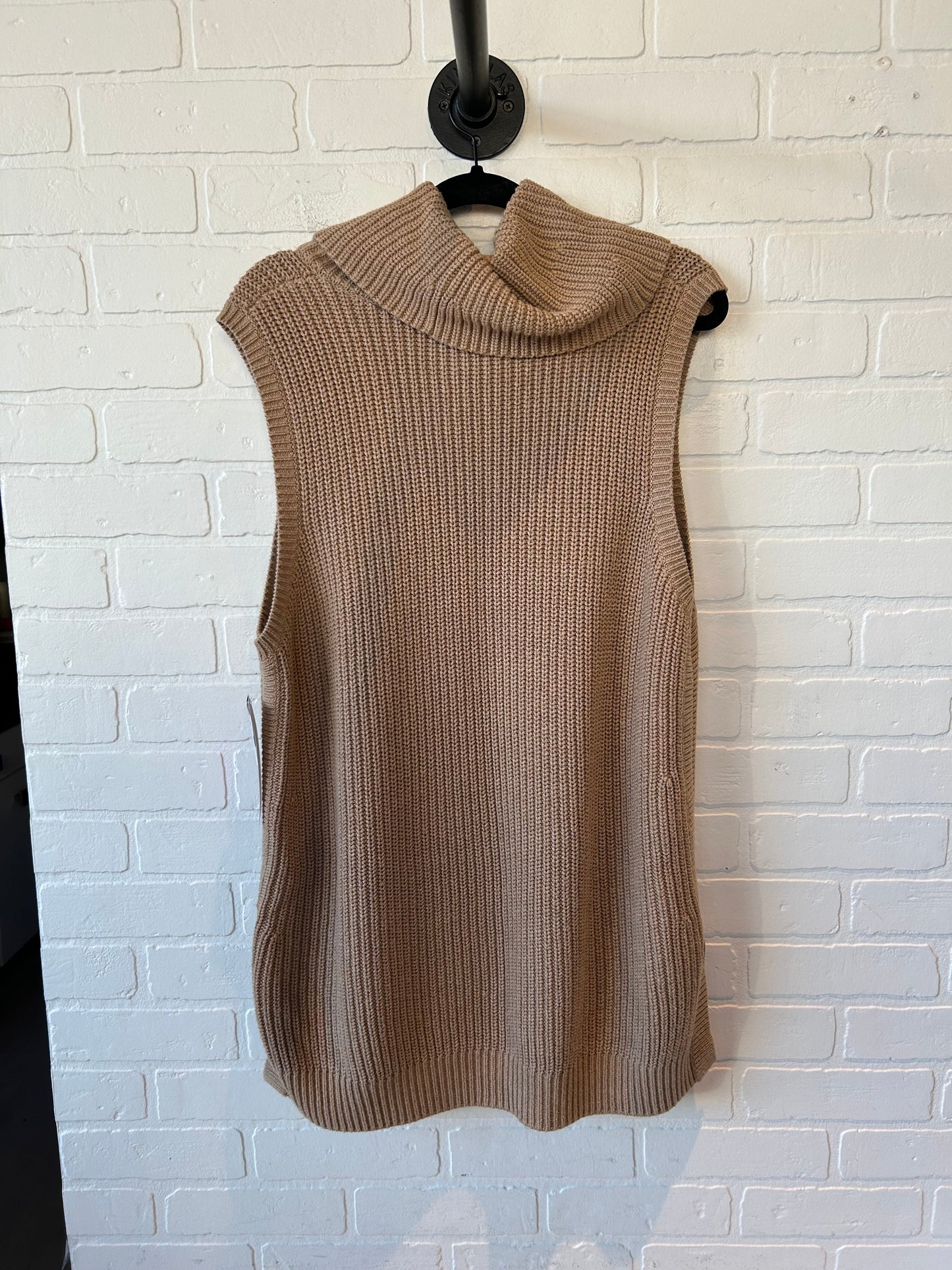 Vest Sweater By Lands End In Tan, Size: Xl