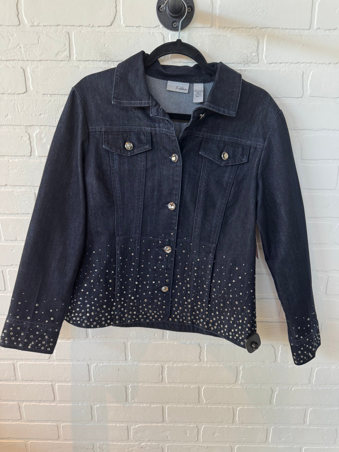 Jacket Denim By Chicos In Blue Denim, Size: M