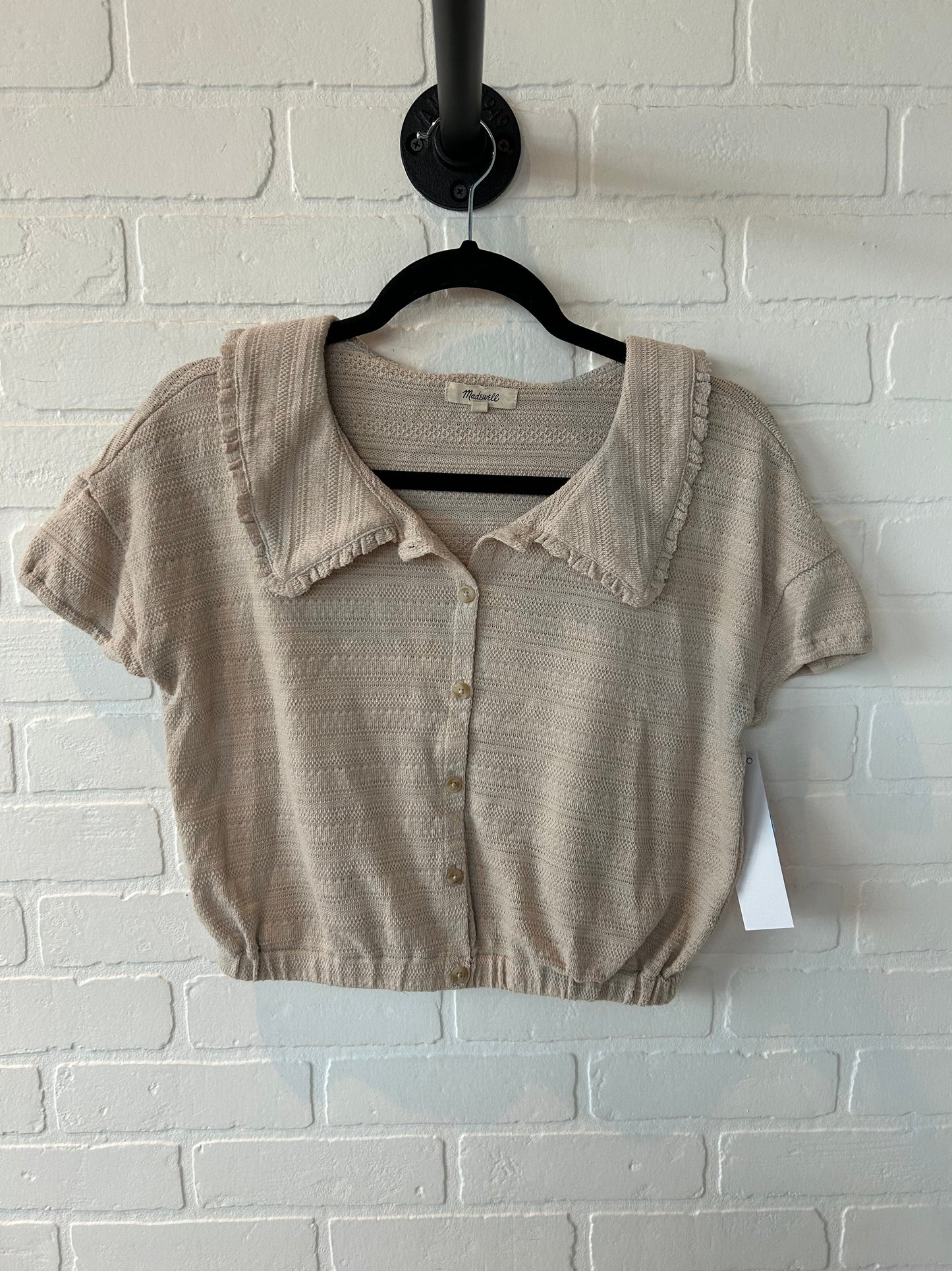 Top Short Sleeve By Madewell In Tan, Size: Xs