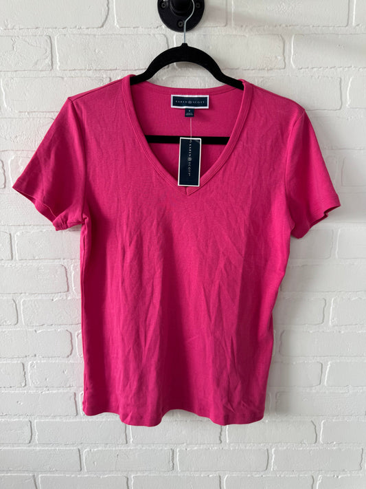 Top Short Sleeve Basic By Karen Scott In Pink, Size: S