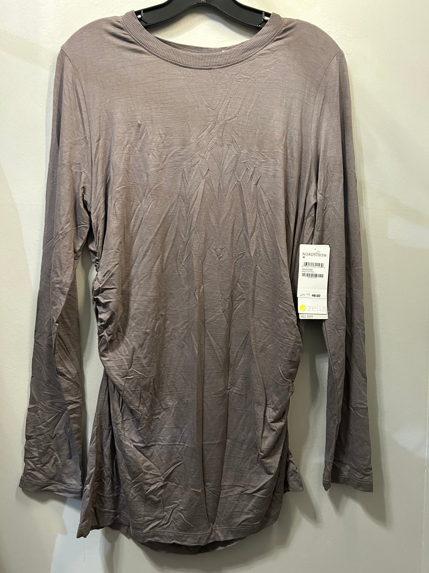 Athletic Top Long Sleeve Crewneck By Zella In Brown, Size: M