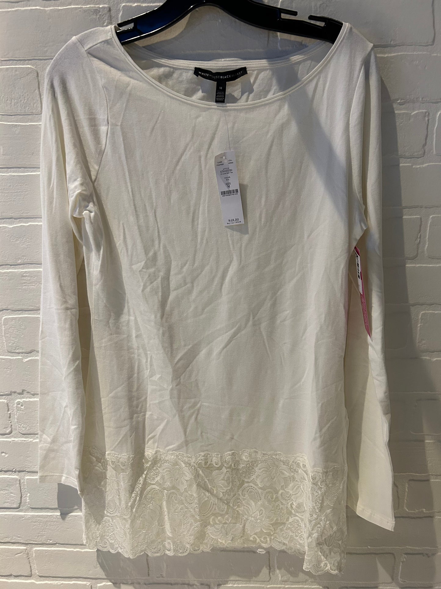 Top Long Sleeve By White House Black Market In White, Size: M