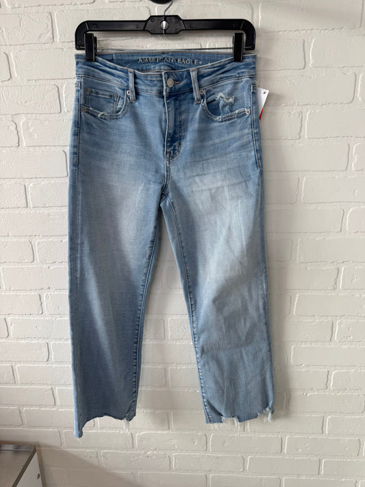 Jeans Cropped By American Eagle In Blue Denim, Size: 2