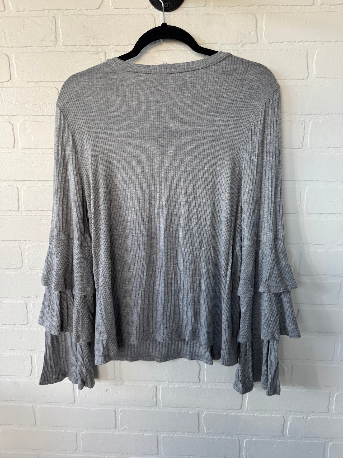 Top Long Sleeve By Bp In Grey, Size: L