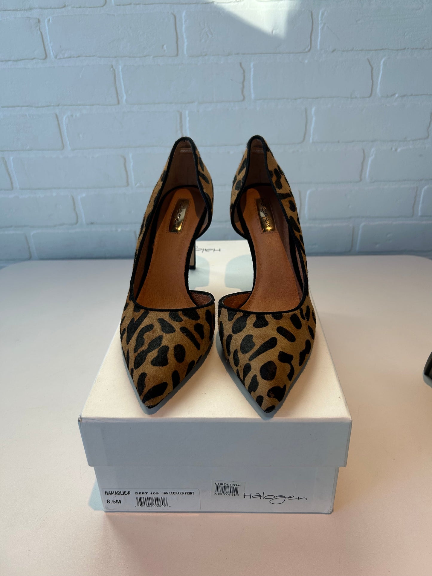 Shoes Heels Stiletto By Halogen In Animal Print, Size: 8.5