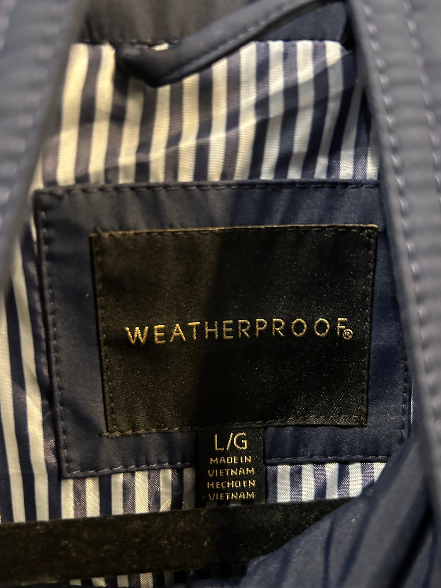 Jacket Windbreaker By Weatherproof In Blue, Size: L