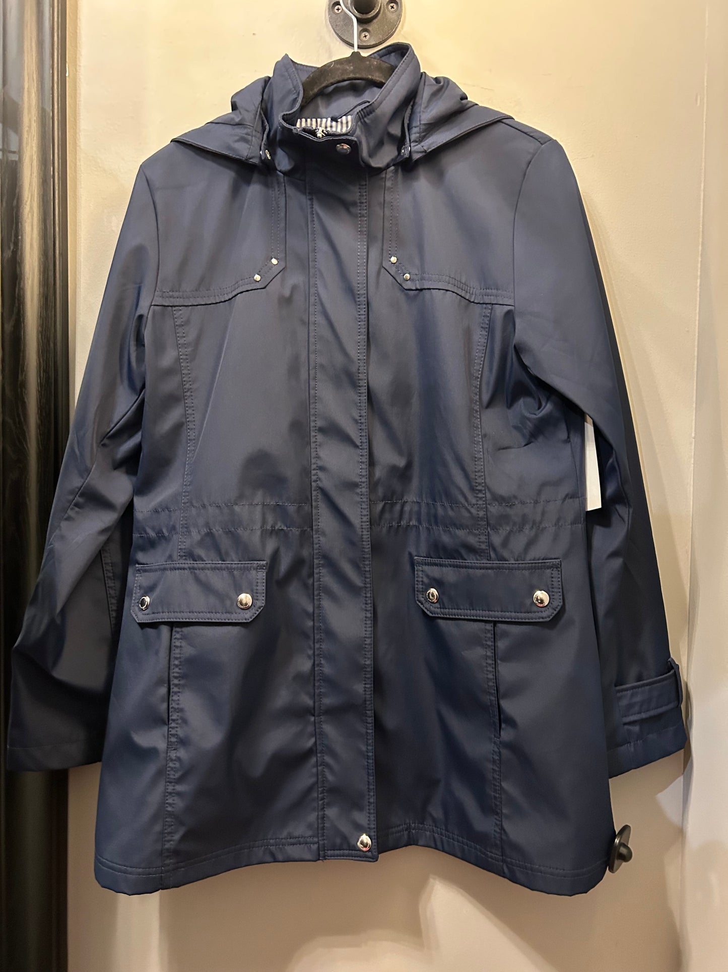 Jacket Windbreaker By Weatherproof In Blue, Size: L