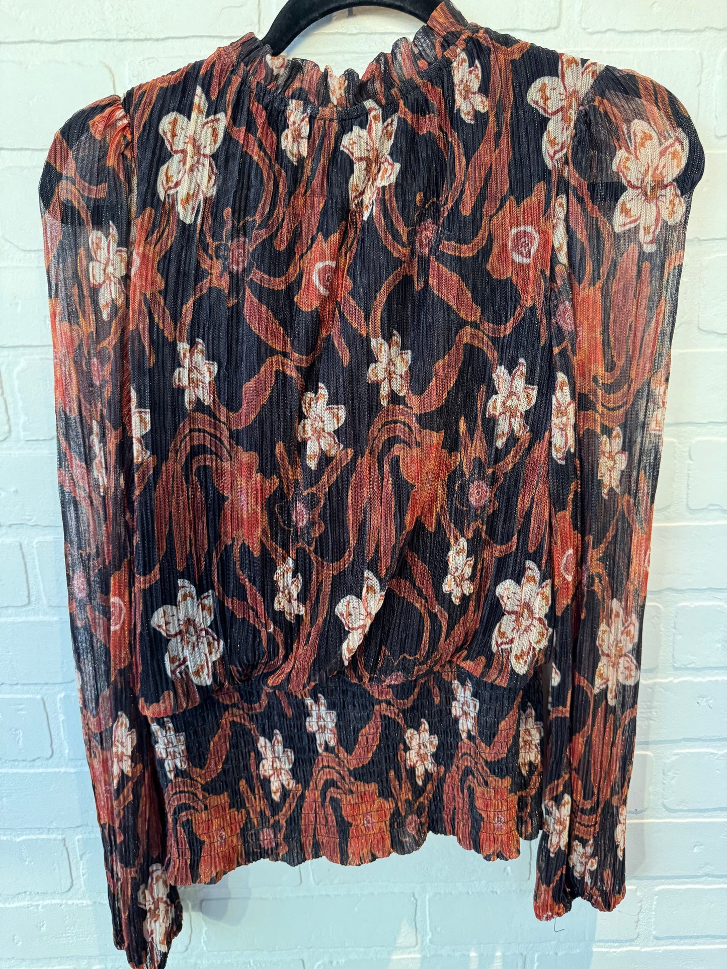 Top Long Sleeve By Joie In Black & Orange, Size: M