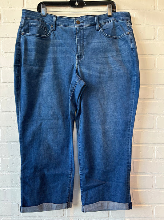 Jeans Cropped By Not Your Daughters Jeans In Blue Denim, Size: 16