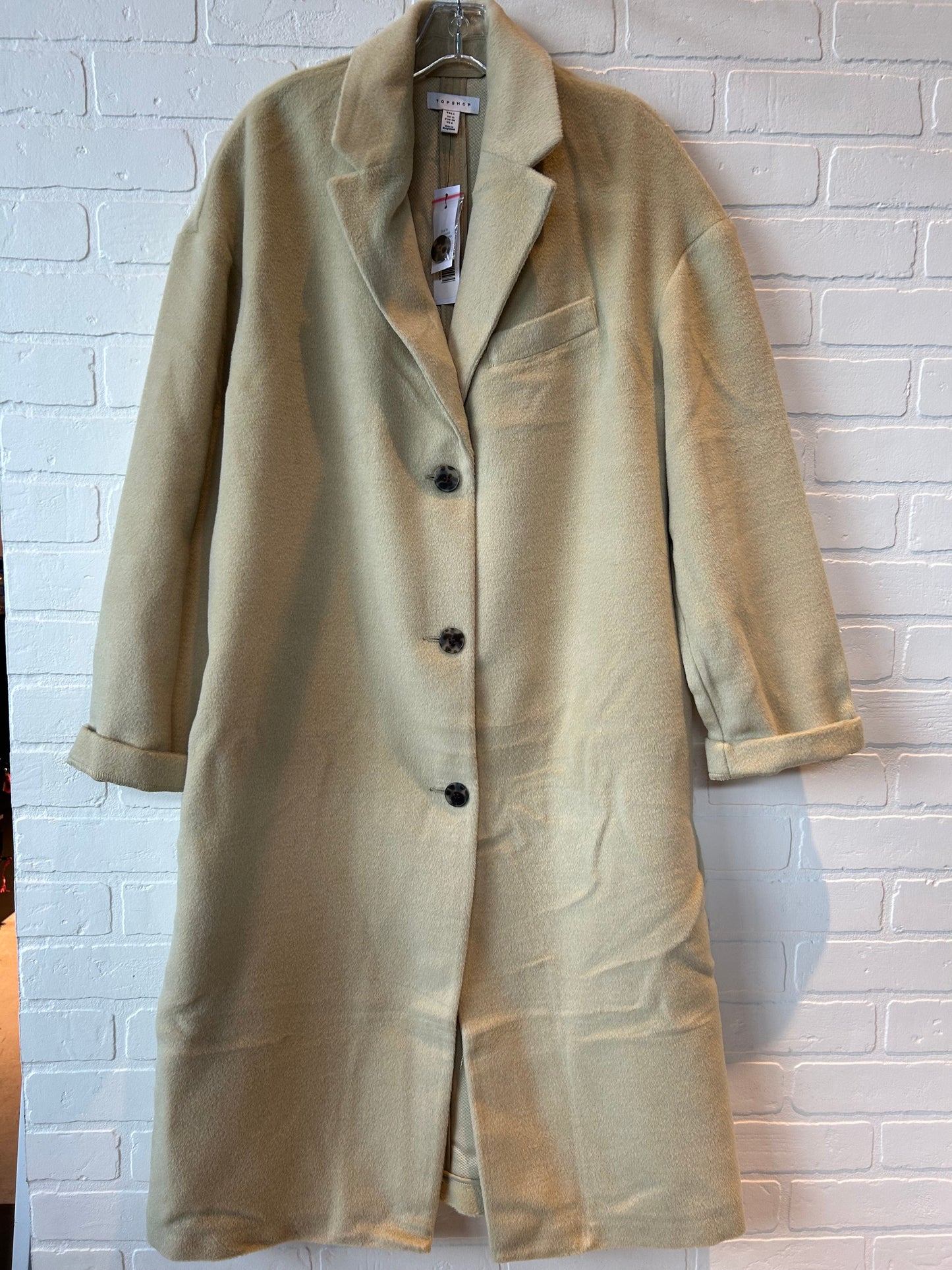 Coat Peacoat By Top Shop In Tan, Size: S