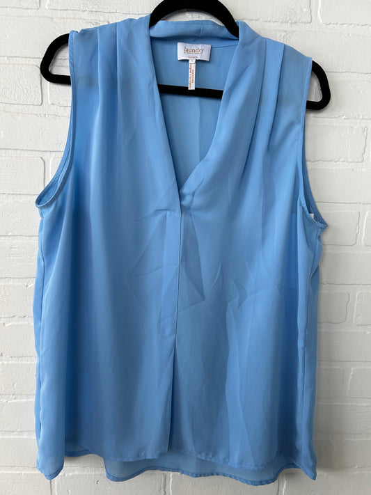 Top Sleeveless By Laundry In Blue, Size: L