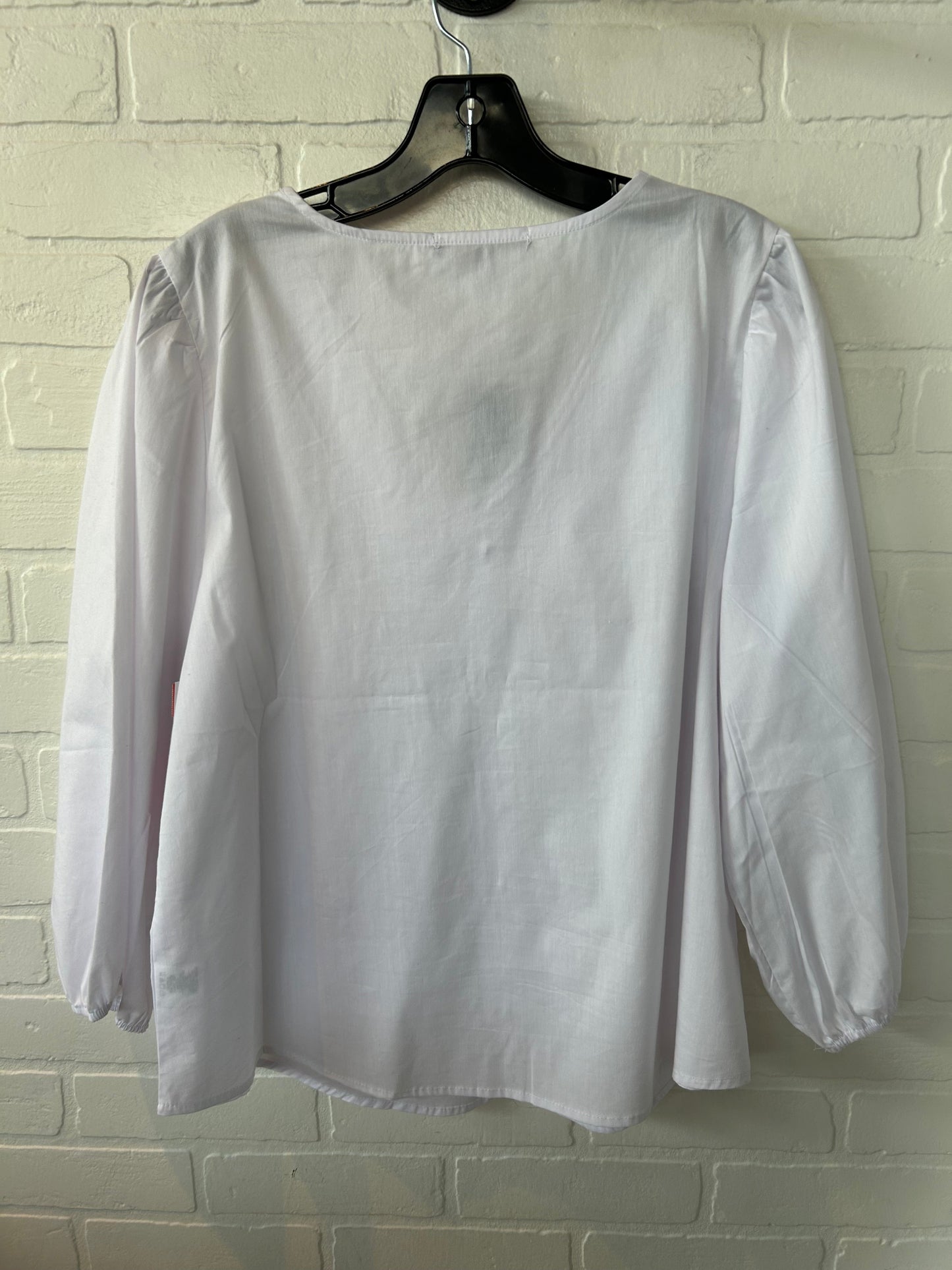 Top Long Sleeve By Adrienne Vittadini In White, Size: Xl