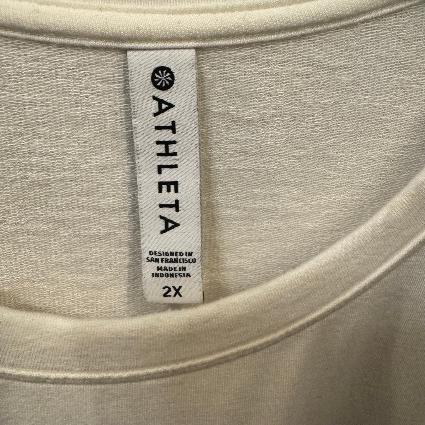 Athletic Sweatshirt Crewneck By Athleta In Pink & White, Size: 2x