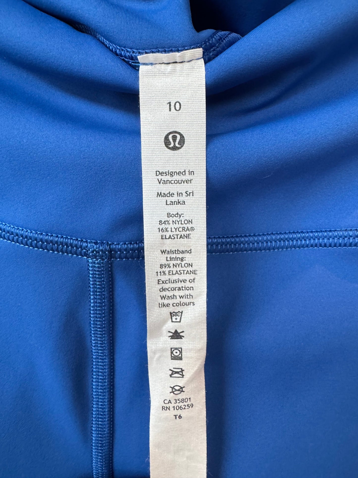 Athletic Leggings By Lululemon In Blue, Size: 10