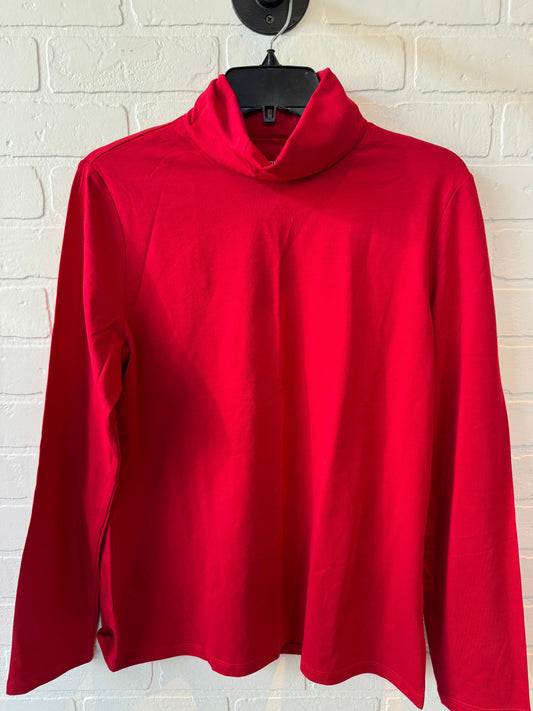 Top Long Sleeve Basic By Talbots In Red, Size: L