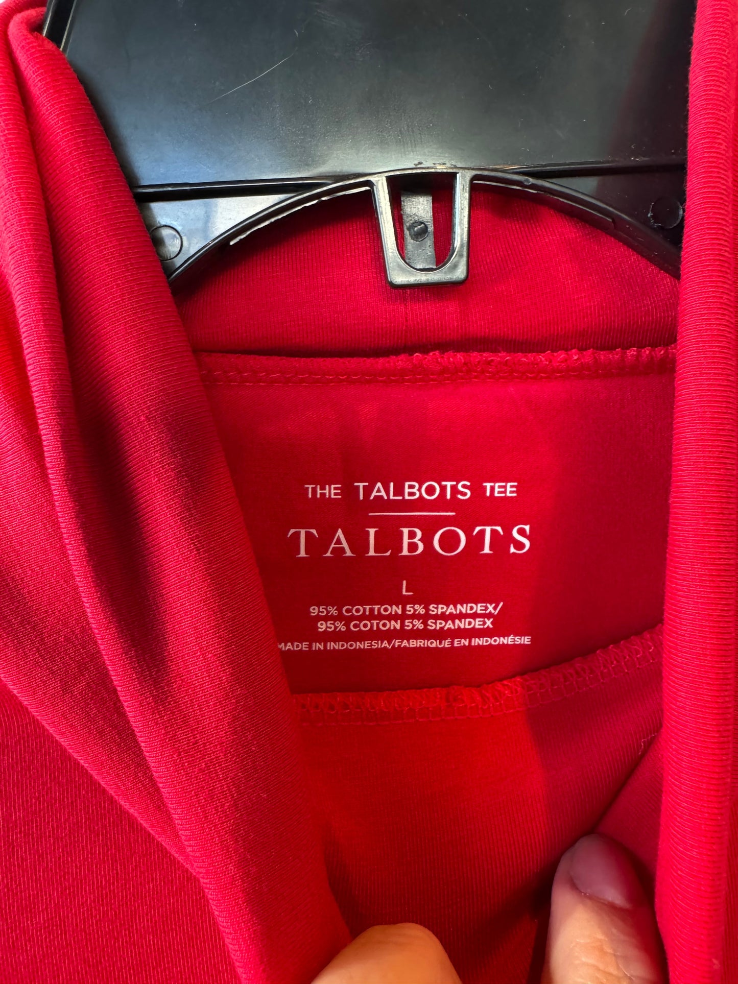 Top Long Sleeve Basic By Talbots In Red, Size: L