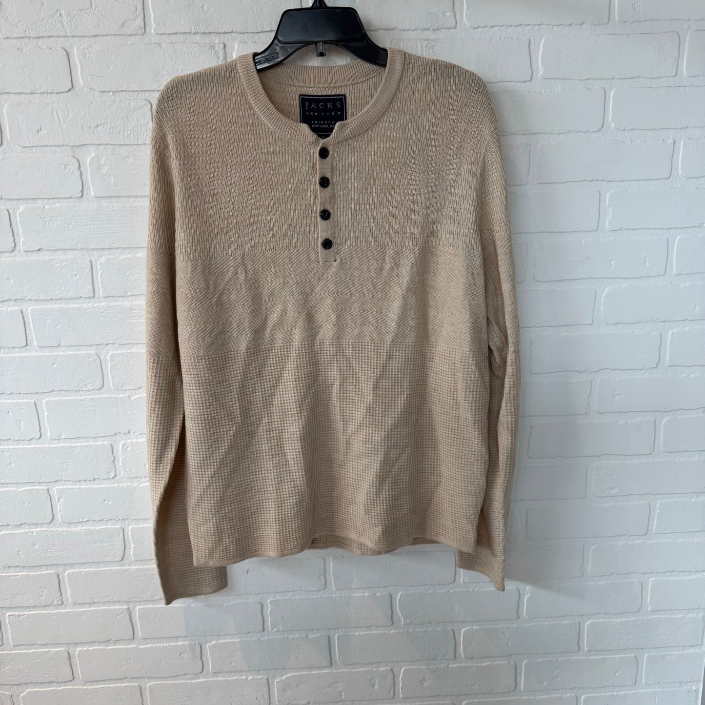 Top Long Sleeve By Jachs Girlfirend In Tan, Size: L