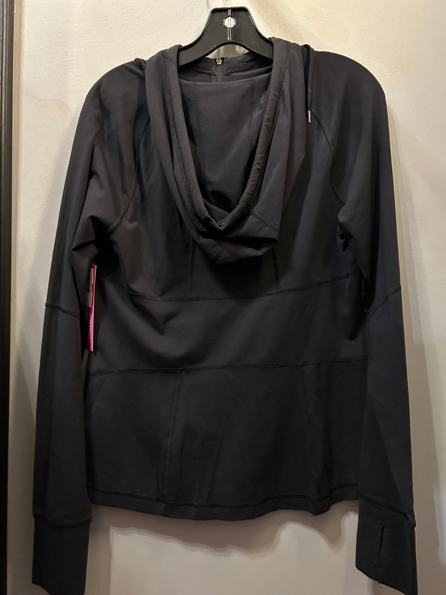 Athletic Top Long Sleeve Hoodie By Lucy In Black, Size: L