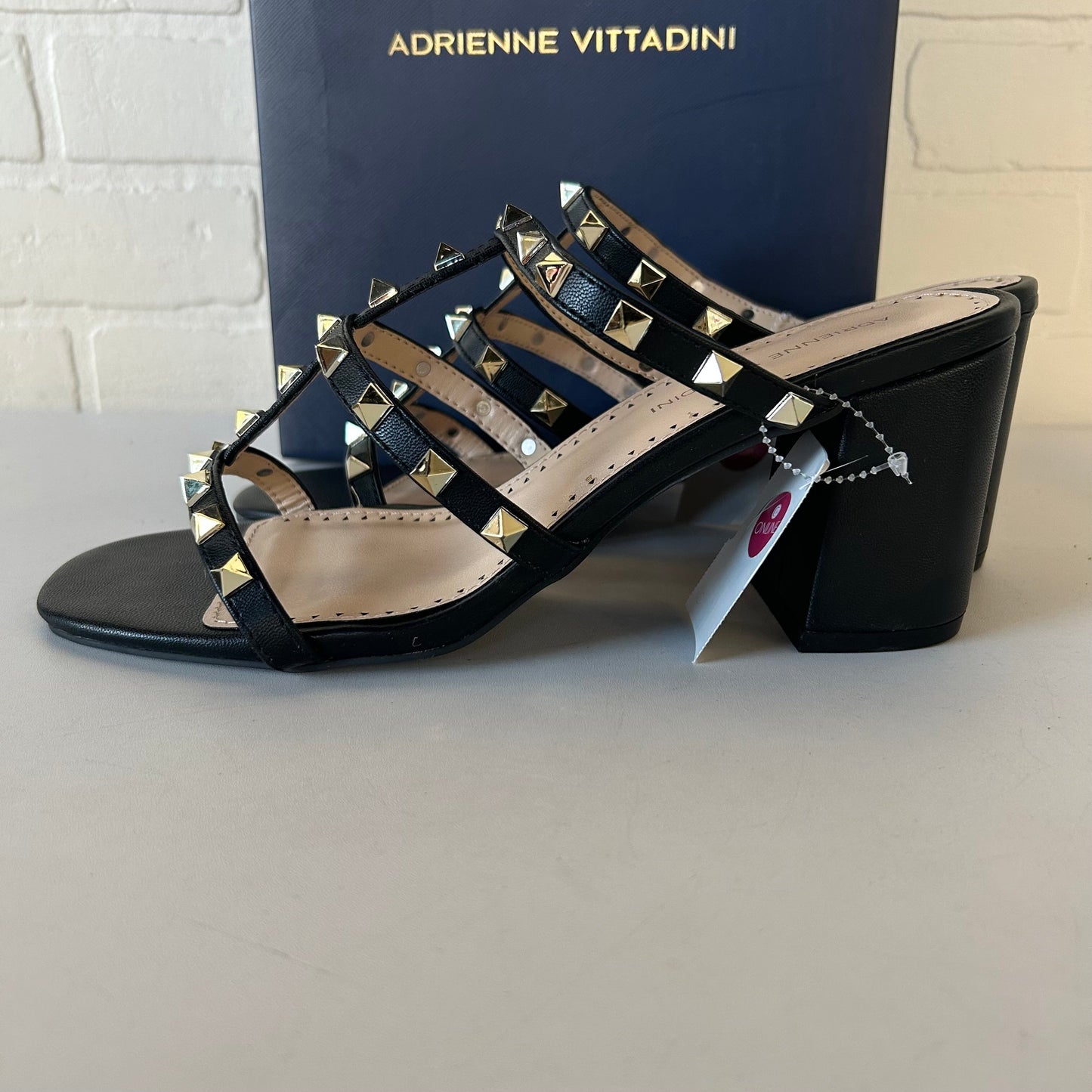 Sandals Heels Block By Adrienne Vittadini In Black, Size: 9