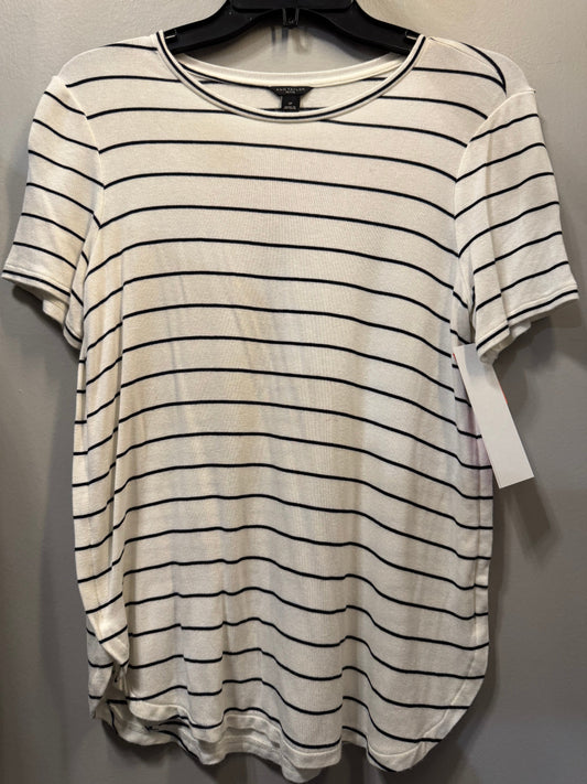 Top Short Sleeve By Ann Taylor In Black & Cream, Size: Sp