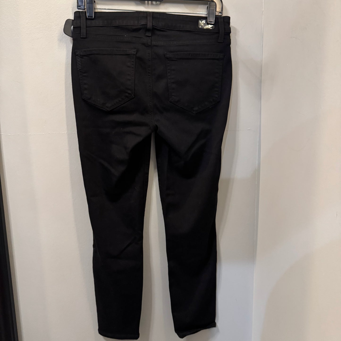 Jeans Cropped By Paige In Black Denim, Size: 4