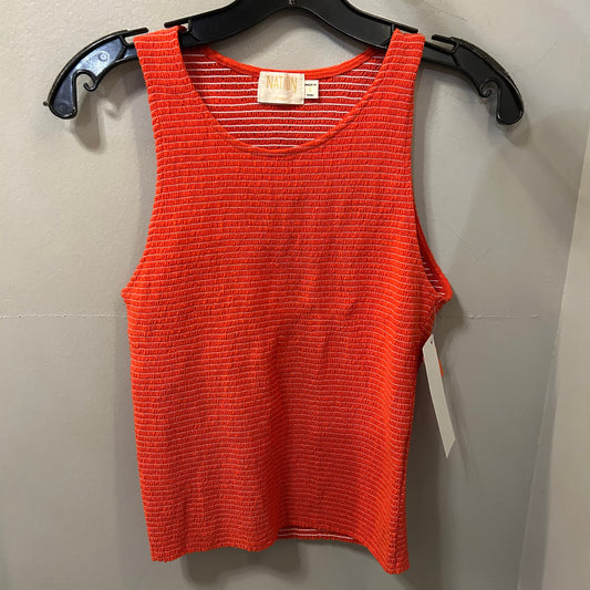 Top Sleeveless By Nation In Red & White, Size: L