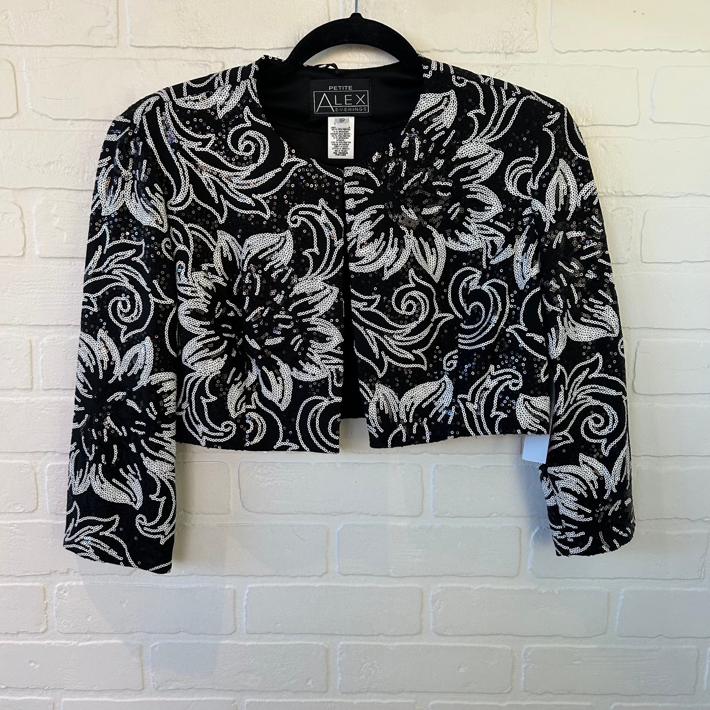 Blazer By Alex Evenings In Black & White, Size: Mp