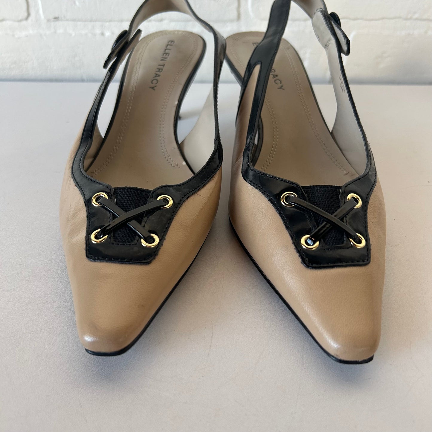 Shoes Heels Kitten By Ellen Tracy In Black & Tan, Size: 9