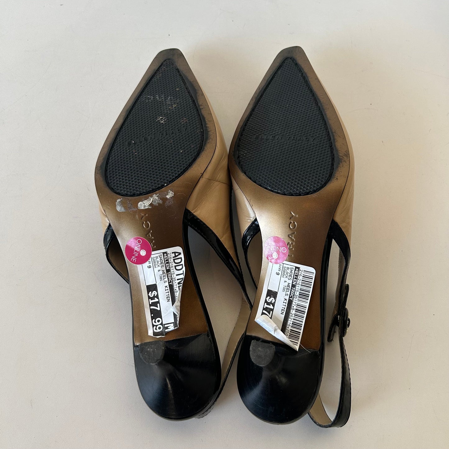 Shoes Heels Kitten By Ellen Tracy In Black & Tan, Size: 9