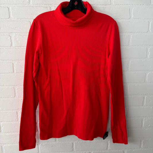 Athletic Top Long Sleeve Collar By Athleta In Orange, Size: L