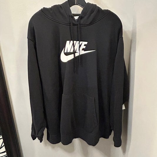 Athletic Sweatshirt Hoodie By Nike In Black & White, Size: 3x