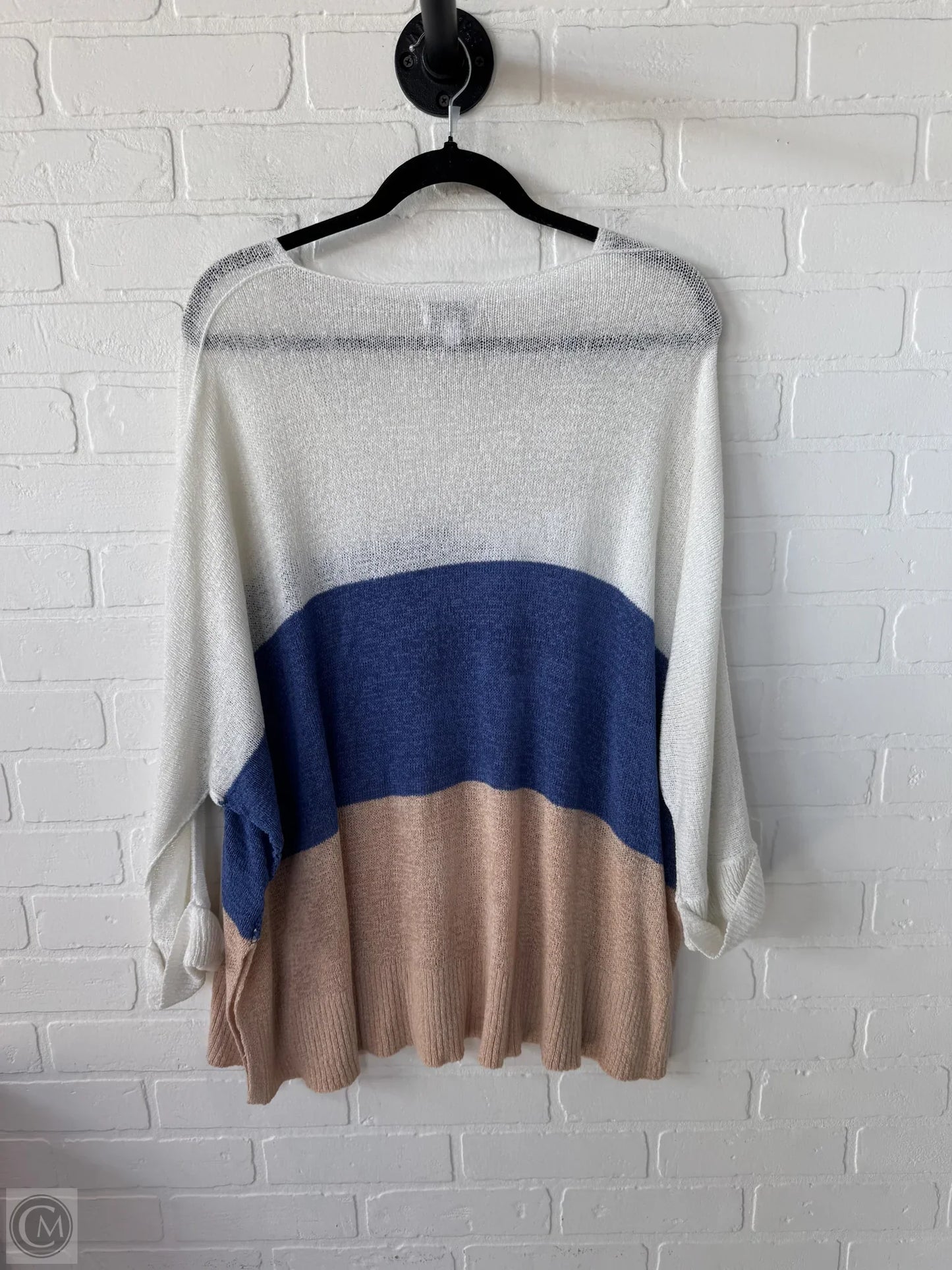 Sweater By Mudpie In Blue & Tan, Size: Osfm