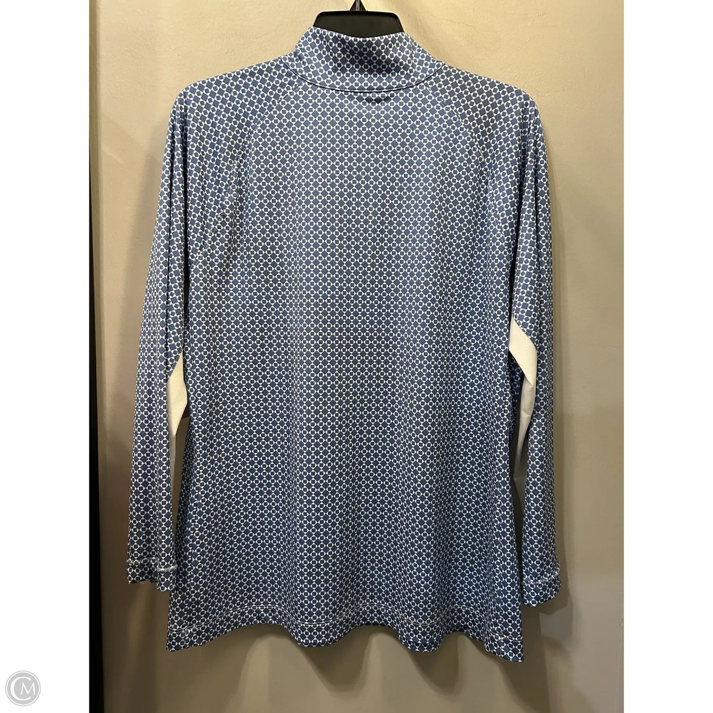 Athletic Top Long Sleeve Collar By Lady Hagen In Blue & White, Size: Xl