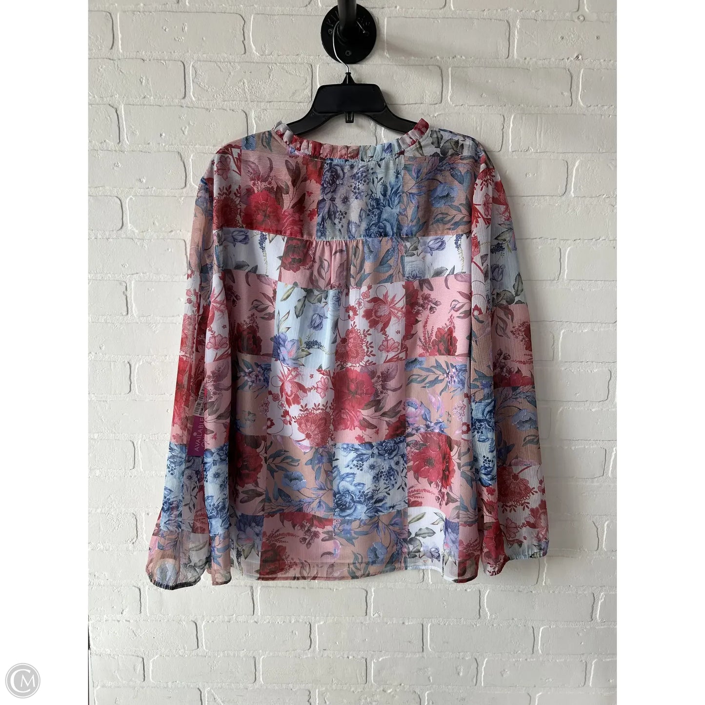 Top Long Sleeve By Soft Surroundings In Blue & Red, Size: 3x