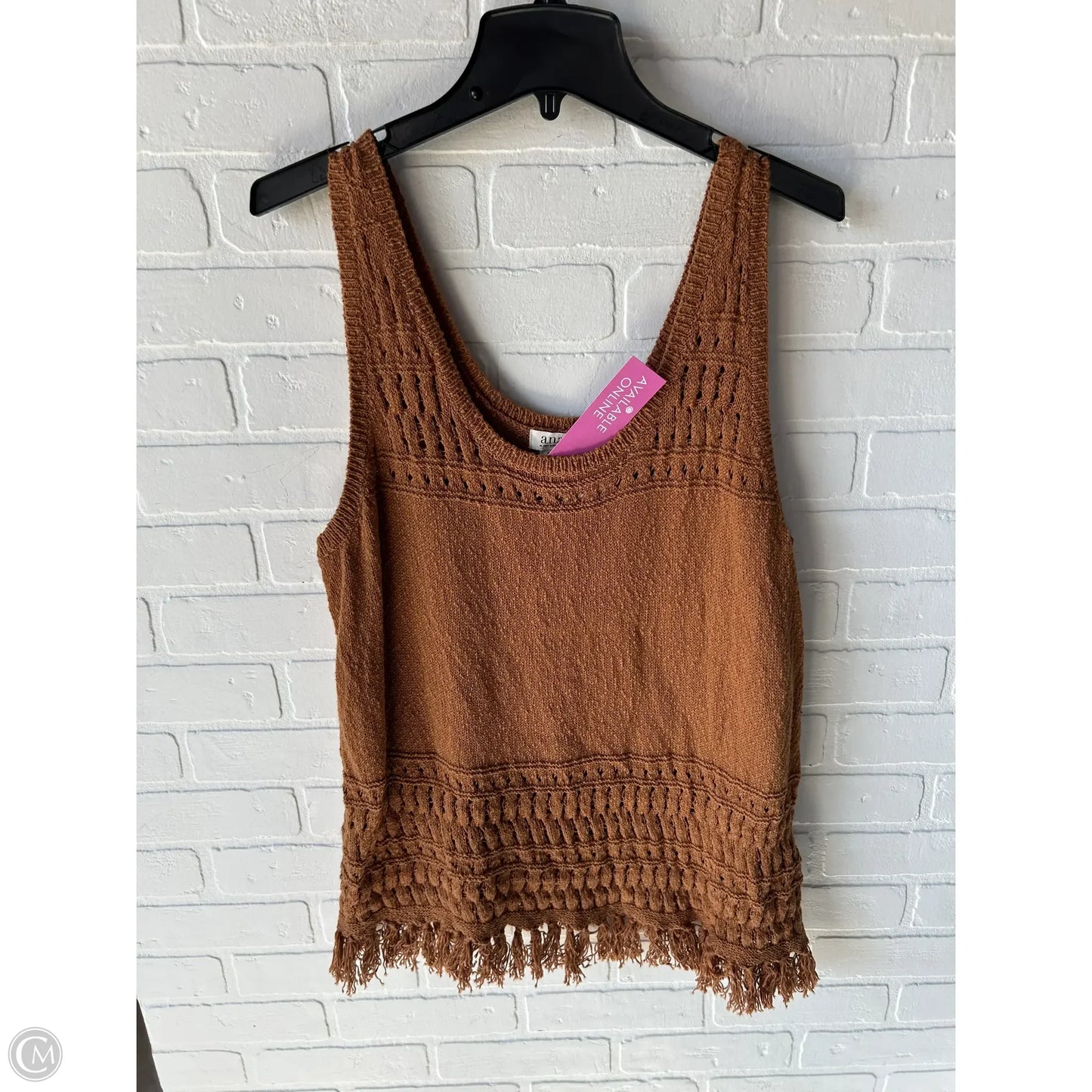 Vest Sweater By Ana In Tan, Size: 1x