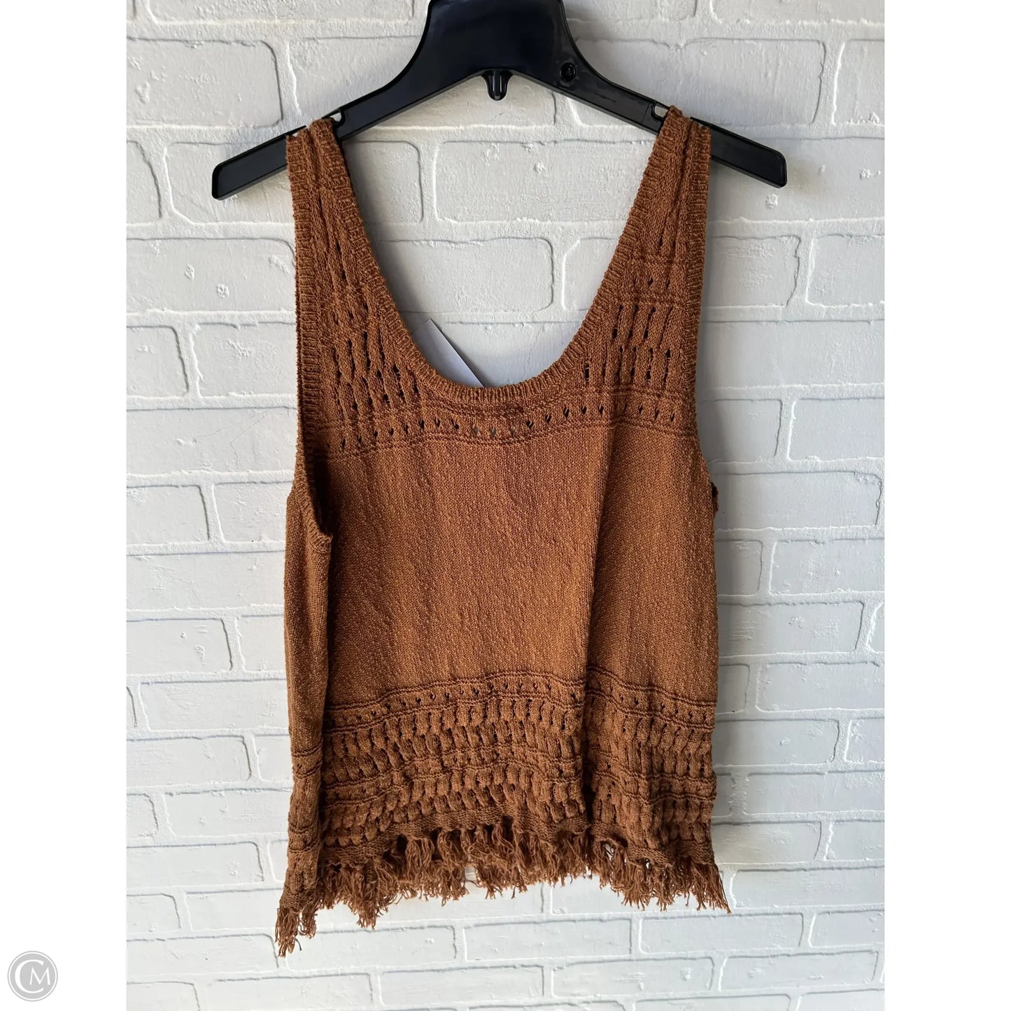 Vest Sweater By Ana In Tan, Size: 1x