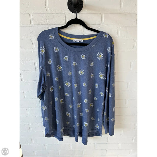 Top Long Sleeve By Jane And Delancey In Blue & White, Size: 1x