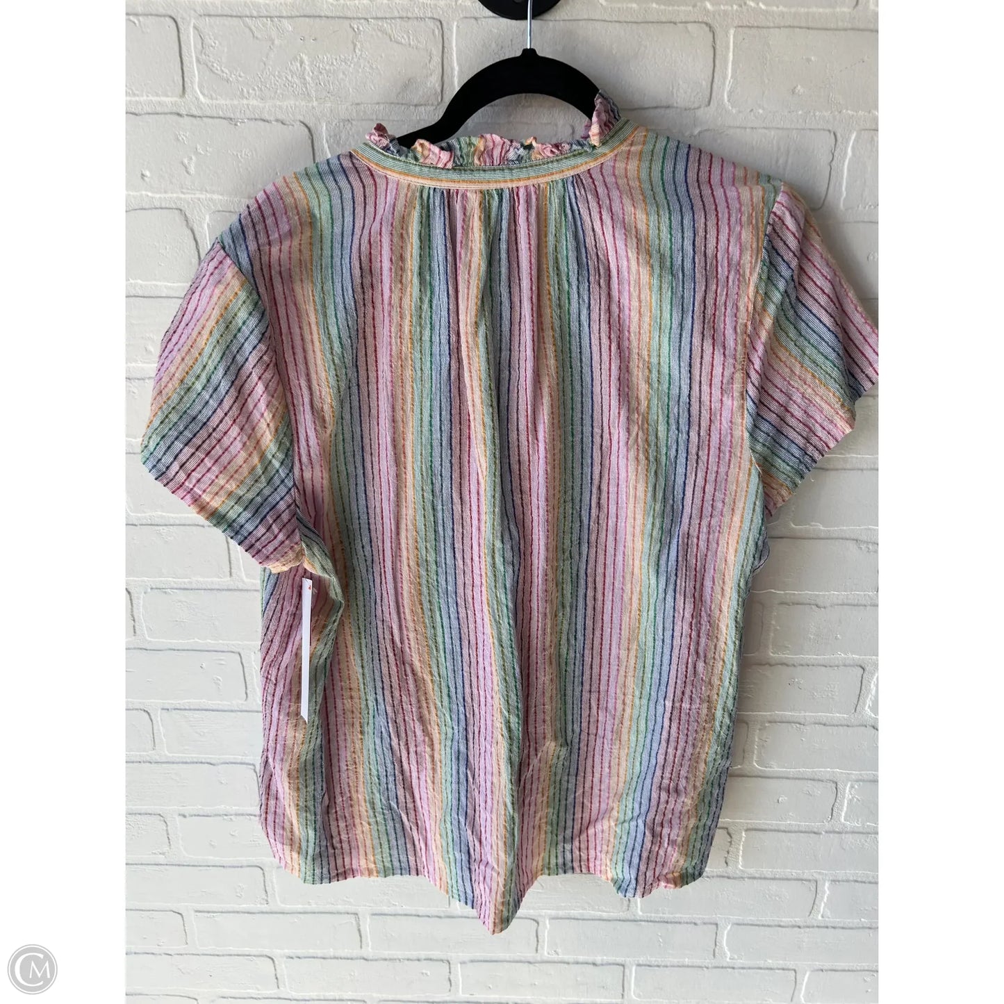 Top Short Sleeve By Crown And Ivy In Rainbow Print, Size: 1x