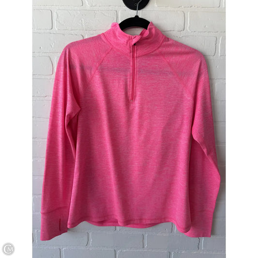 Athletic Top Long Sleeve Collar By Ideology In Pink, Size: M