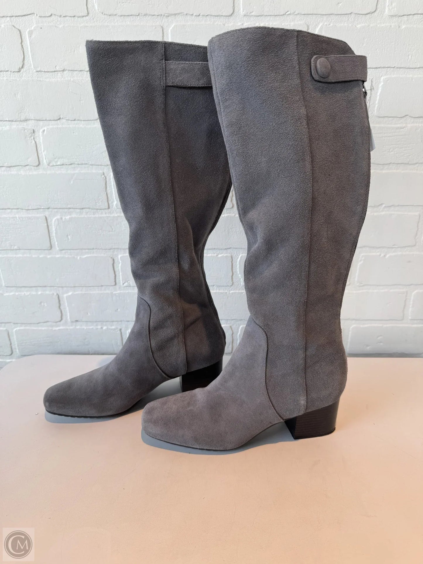 Boots Ankle Heels By Bandolino In Grey, Size: 8.5