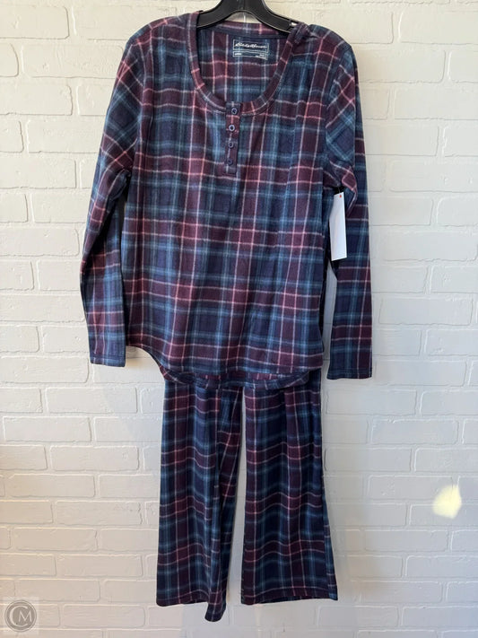 Pajamas 2pc By Eddie Bauer In Blue & Red, Size: L