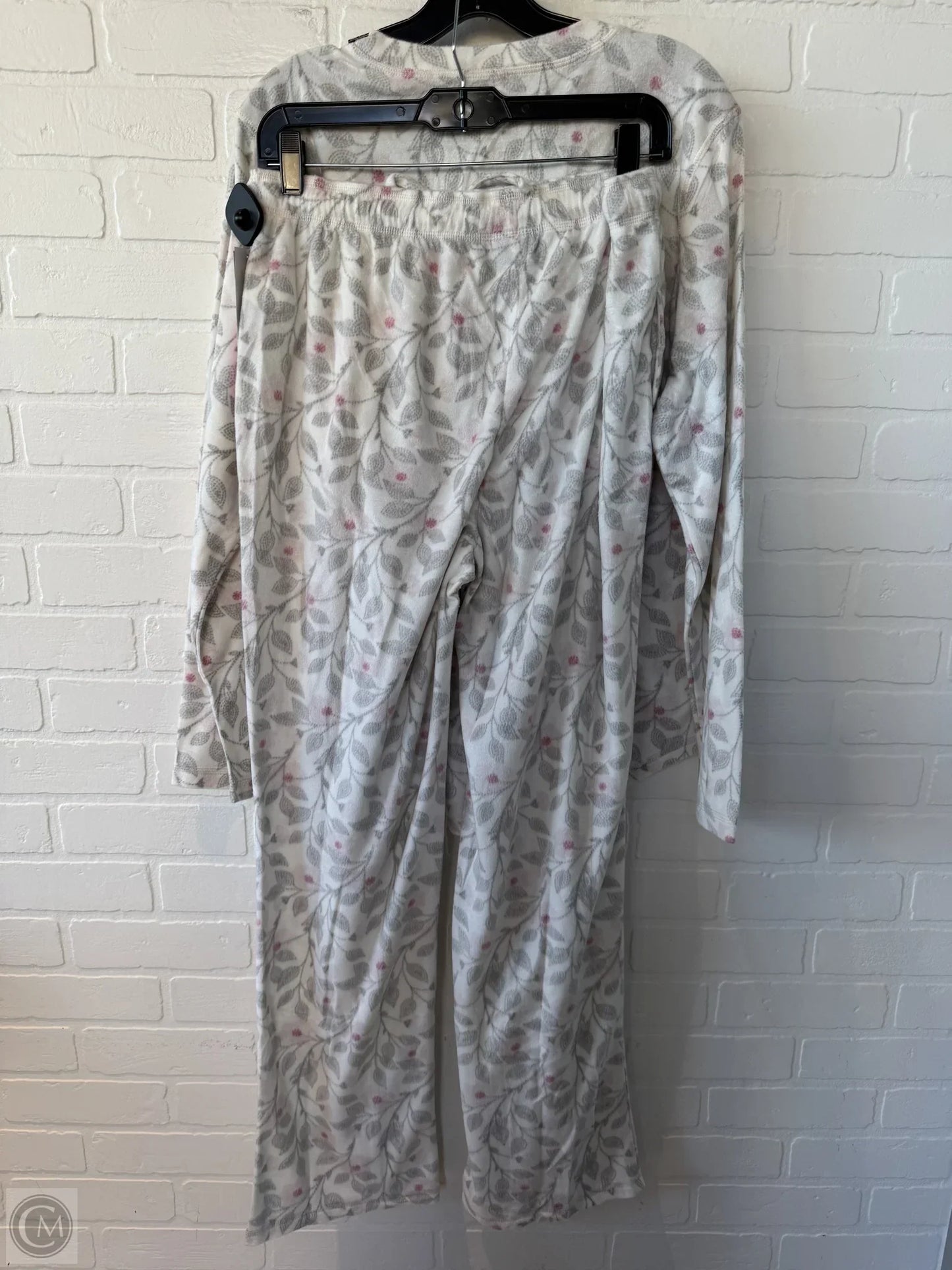 Pajamas 2pc By Eddie Bauer In Grey & White, Size: L