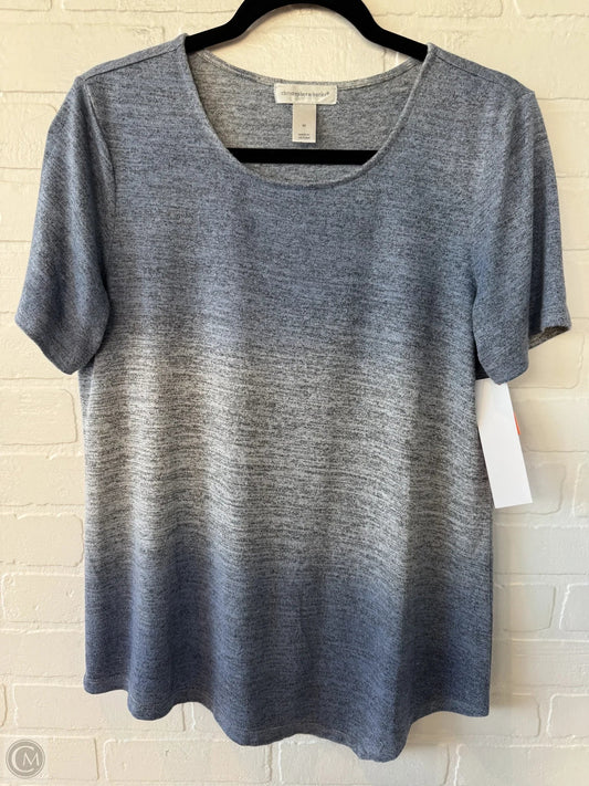 Top Short Sleeve By Christopher And Banks In Blue & Grey, Size: M