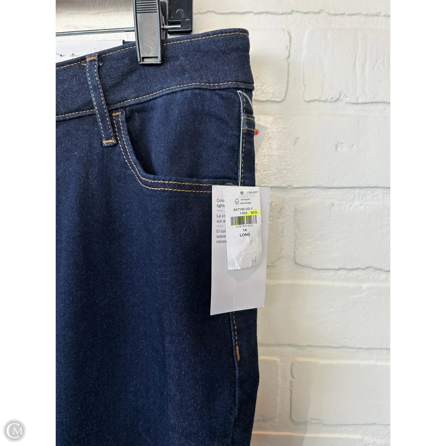 Jeans Skinny By Old Navy In Blue Denim, Size: 14l