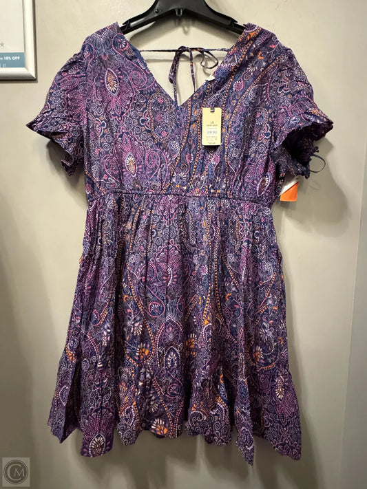 Dress Casual Short By Terra & Sky In Blue & Purple, Size: 1x